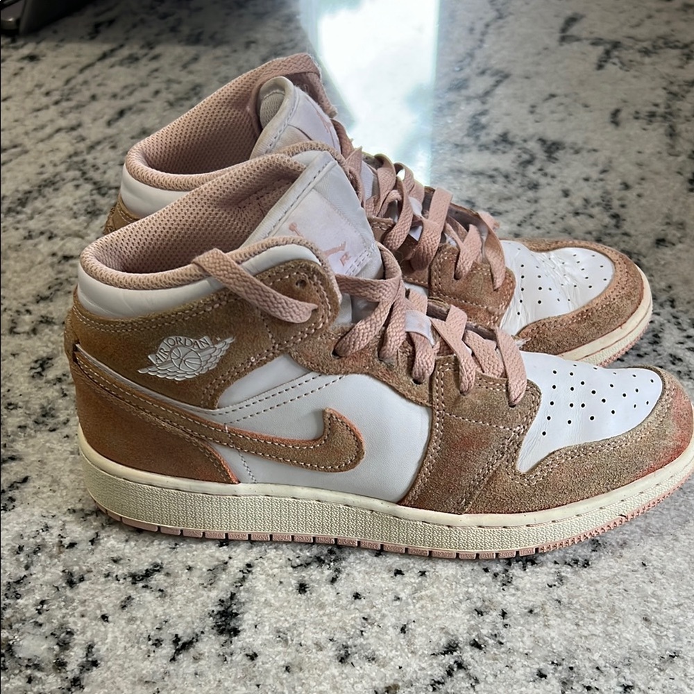 Nike Air Jordan Mid Sneakers in Pink and White